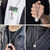Double Sided smiley face pendant Necklaces For Women Korean Jewelry Rotatable Street stainless steel Couple Face Expression Gift