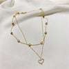 Double layer Chain Heart Choker Necklace For Women Gold Chain Korean Style Collar Female Chocker Aesthetic Jewelry