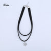 Double layer Collar Choker Necklace Women Vintage snowflake pendant necklaces Jewelry Gift xuben sale