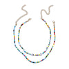 Double-layer Colorful Bead Chain for Women Teen Girl Bohomian Love Choker Necklaces Cute Rainbow Seed Bead Beach Necklace AM6035