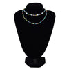 Double-layer Colorful Bead Chain for Women Teen Girl Bohomian Love Choker Necklaces Cute Rainbow Seed Bead Beach Necklace AM6035