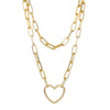 Double layer Heart Round Lock Chain necklace punk Sweater Long chain neck pendant necklace women gothic jewelry