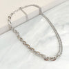 Double layering necklace gold plated sparkle necklace chain choker for women