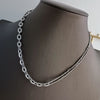 Double layering necklace gold plated sparkle necklace chain choker for women