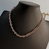 Double layering necklace gold plated sparkle necklace chain choker for women