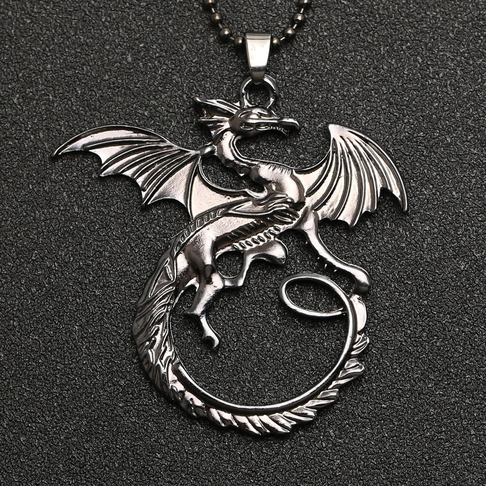 Dragon Necklace Song Of Ice And Fire Desolation Of Smaug Pendant Punk Gothic Amulet Game Movie Jewelry Men Women