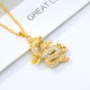 Dragon Pendant Necklaces for Women Stainless Steel Gold Color Cubic Zirconia Choker Mascot Necklace Jewellery Gift collier femme