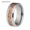 Dragon Ring Men Women Tungsten Wedding Ring With Black Carbon Fiber And Rose Dragon Inlay