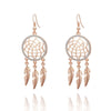 Dream Catcher Drop Earrings Gold Silver Plated Feather Tassel Earring For Women Crystal Jewelry Accessory Gifts boucle d'oreille