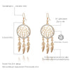 Dream Catcher Drop Earrings Gold Silver Plated Feather Tassel Earring For Women Crystal Jewelry Accessory Gifts boucle d'oreille