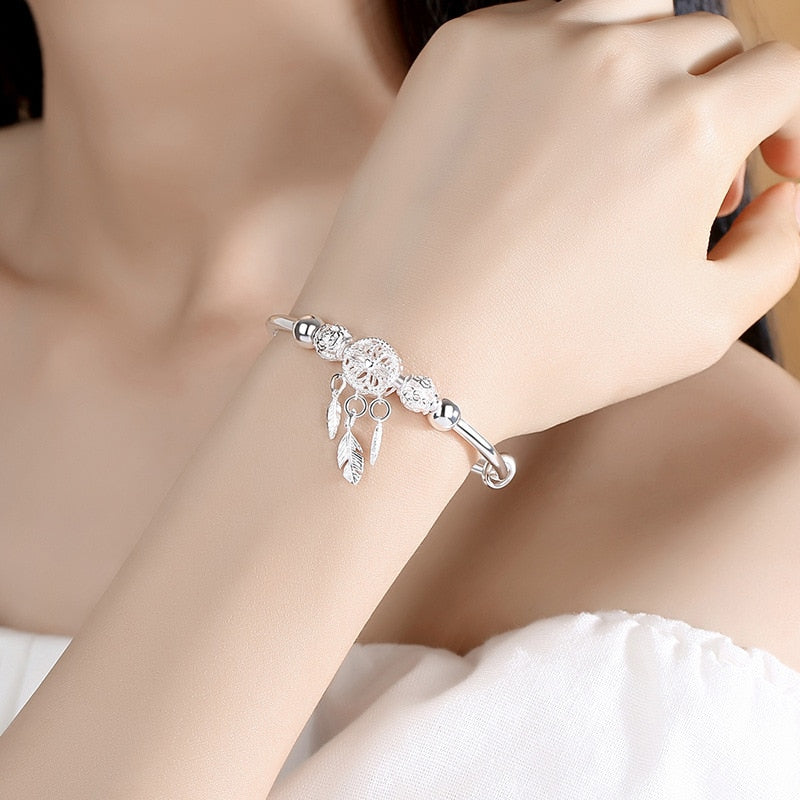 Dreamcatcher Tassel Feather Charm Bracelet &Bangle For Women  Elegant Jewelry Accessories  sl209