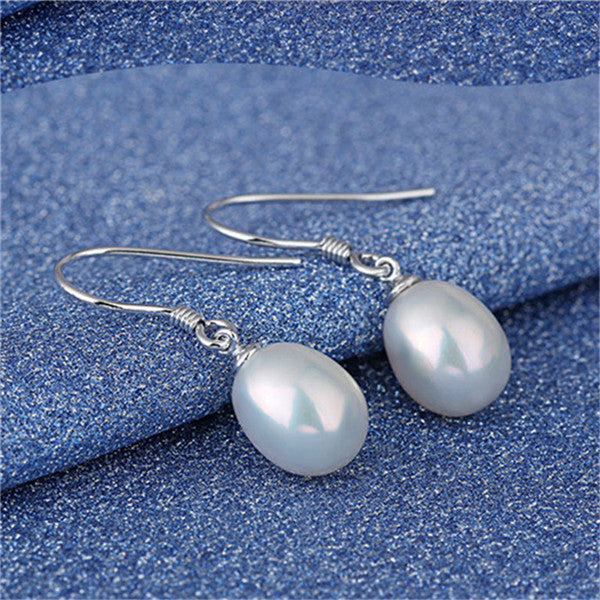 Drop Earrings For Women S925 Sterling Silver 8mm Pearls Classic Temperament Bijouterie High Quality Brincos