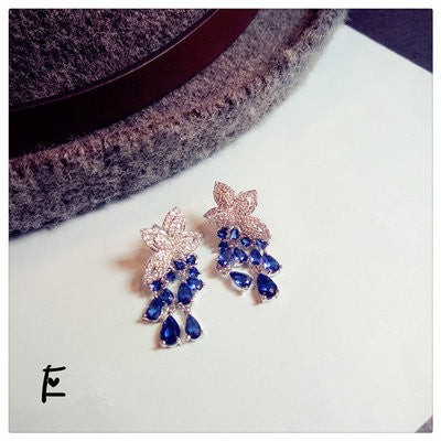 Drop Earrings For Women S925 Sterling Silver Fine Jewelry Hyperbole Sapphire Eardrop Wedding Luxury Brincos Pendients Mujer