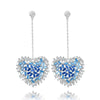 Drop Earrings For Women S925 Sterling Silver Needles Fairy Heart Gradient Temperament Multicolor Fine Jewelry Not Allergic