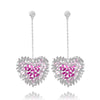 Drop Earrings For Women S925 Sterling Silver Needles Fairy Heart Gradient Temperament Multicolor Fine Jewelry Not Allergic