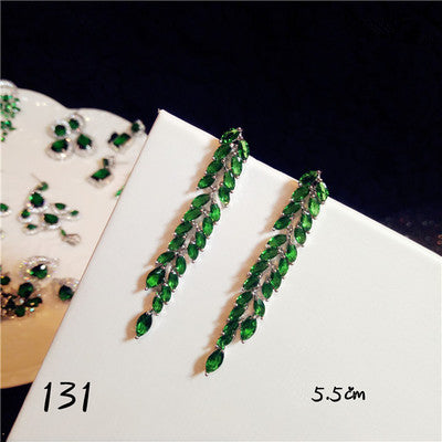 Drop Earrings For Women S925 sterling-silver-jewelry Emerald Gemstone Luxury Vintage Long Earrings Temperament Fine Jewelry