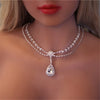Drop Shape Delicate Simple Rhinestone Princess Necklace  Shining Crystal Jewelry Sweet Women's Date Necklace