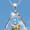 Drop-Shaped Crystal Jesus Pendant Necklace Men's Necklace Metal Christian Religious Amulet Accessory Party Jewelry
