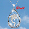Drop-Shaped Crystal Pendant Necklace Women's Necklace Austrian Rhinestone Inlaid Dolphin Pattern Pendant Accessories Accessories