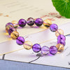 Drop Shipping 128 Sections Natural Quality Grade Violet Yellow Crystal Bracelet Fine Gemstone Bracelet Jewelry For women Gifts
