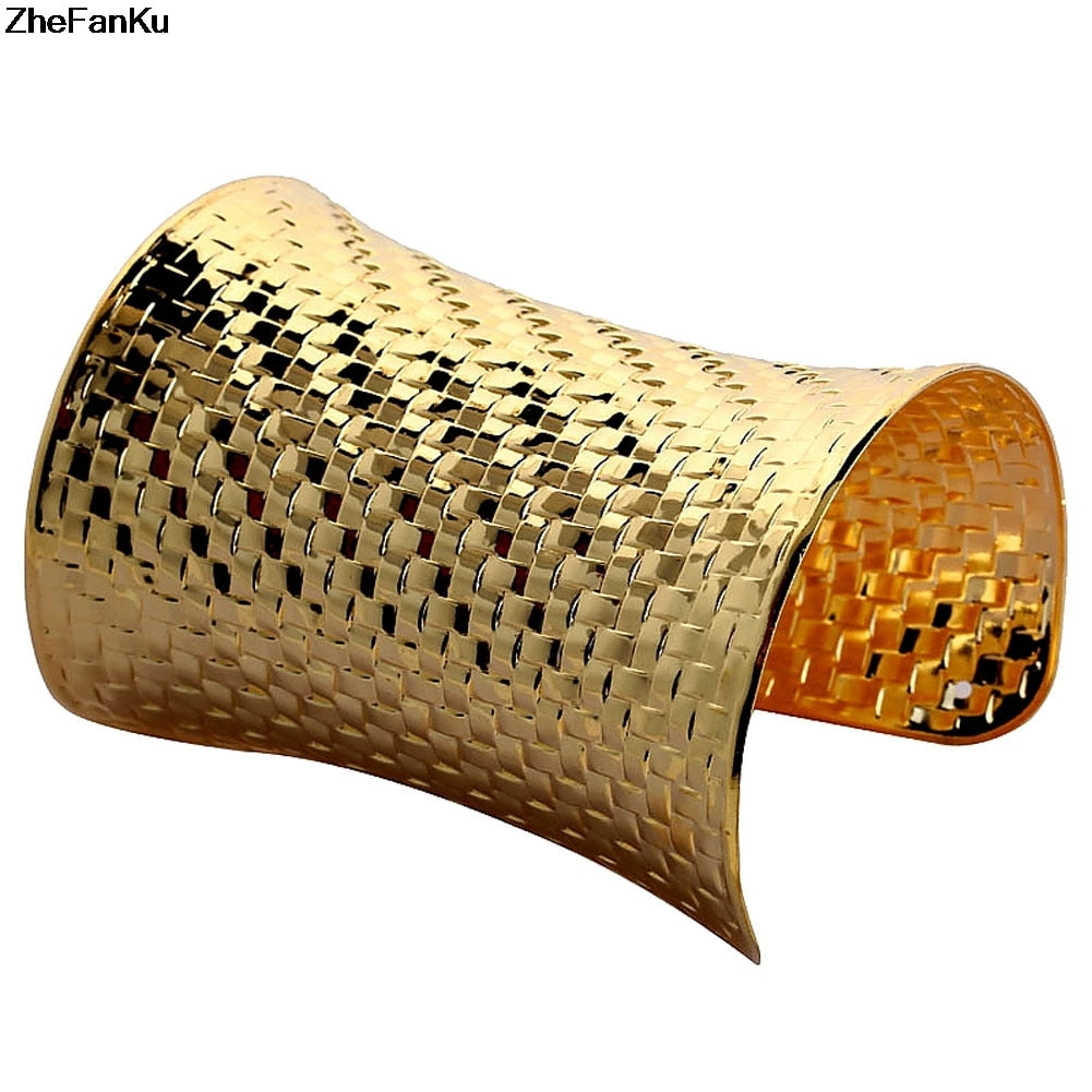 Drop Shipping Fashion Curve Wide Opened Cuff Bracelets & Bangles Ladies Fine Jewelry