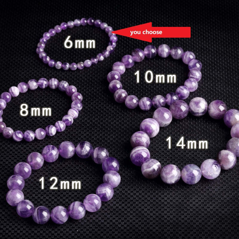 Drop Shipping Natural Material Amethyst Energy Stone Purple Charoite Bracelet Round Bead Bangle Quartz Crystal Jewelry Love Gift