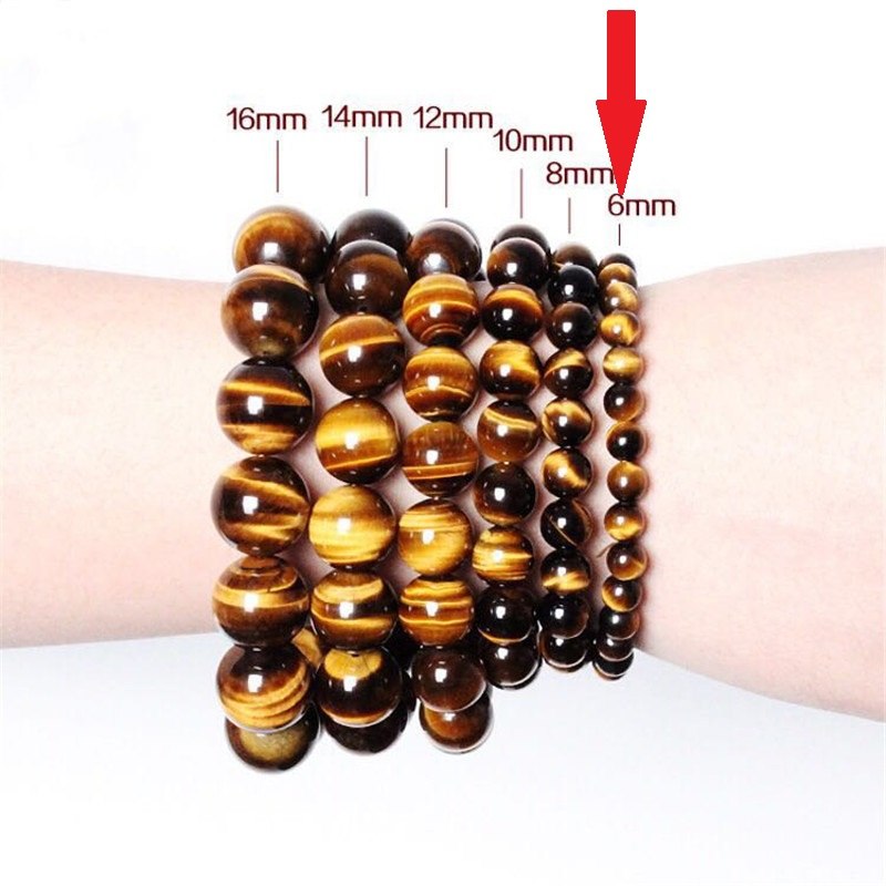Drop Shipping Natural Material Energy Stones Yellow Tiger's eye Bracelets Round Beads Bangle Quartz Crystal Jewelry Love Gift