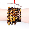 Drop Shipping Natural Material Energy Stones Yellow Tiger's eye Bracelets Round Beads Bangle Quartz Crystal Jewelry Love Gift