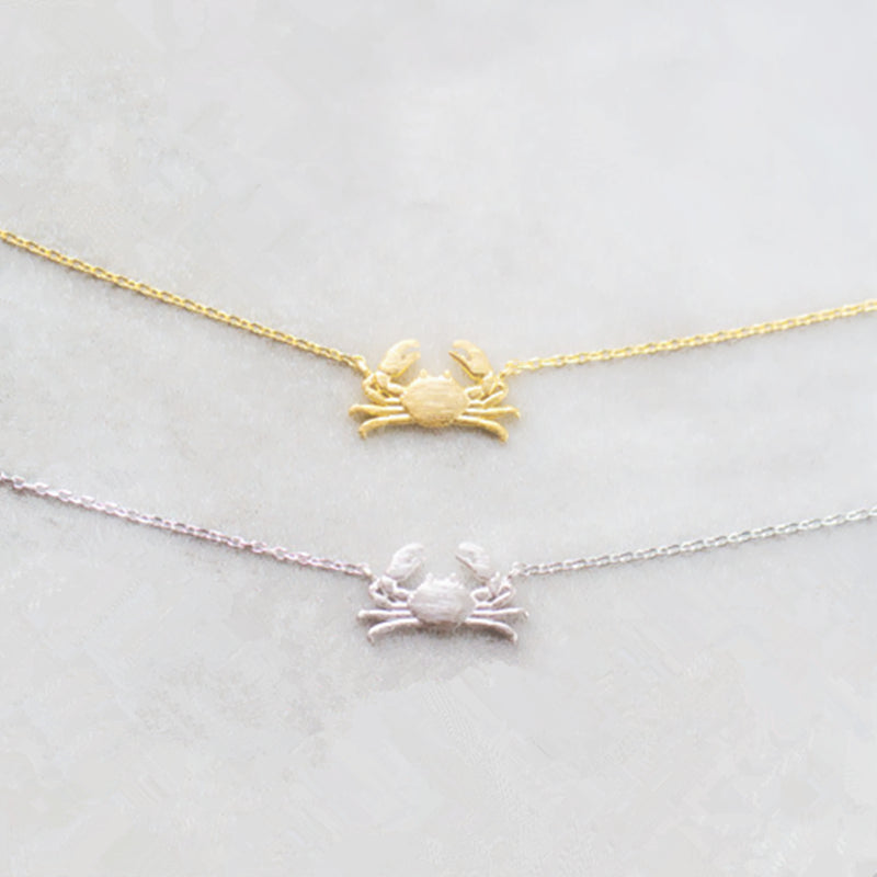 Drop Shipping Wholesale Korea Jewelry gold silver Crab cute animal Pendant Necklace Beautiful Gold Little Animal Necklace