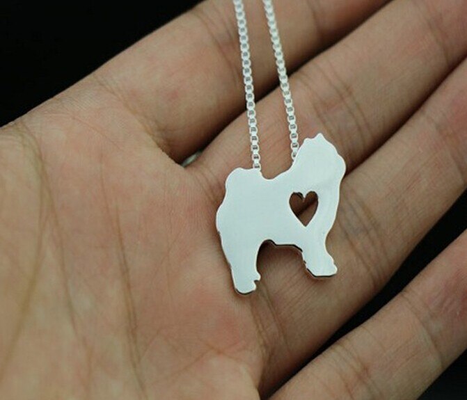 Drop shipping 1PCS Summer cutechow chow dog necklace animal pendant jewelry golden colors plated