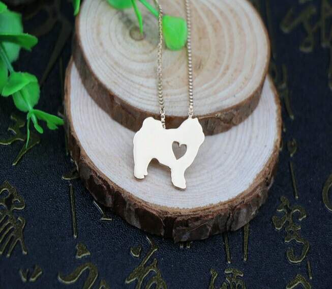 Drop shipping 1PCS Summer cutechow chow dog necklace animal pendant jewelry golden colors plated