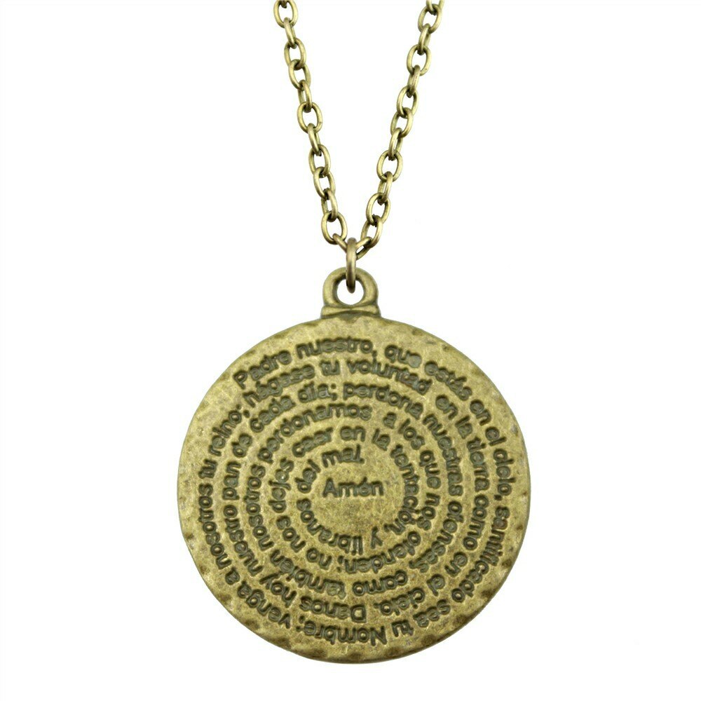 2 Colors 32x28mm Round Amen Bible Pendant Necklace For Women Men Long Chain Necklace Jewelry Accessories