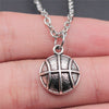 Antique Silver Color 17x13mm Basketball Pendant Necklace For Women