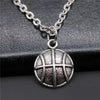 Antique Silver Color 17x13mm Basketball Pendant Necklace For Women