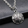 Antique Silver Color 17x13mm Basketball Pendant Necklace For Women