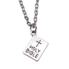 Antique Silver Color 17x14mm Holi Bible Pendant Necklace For Women