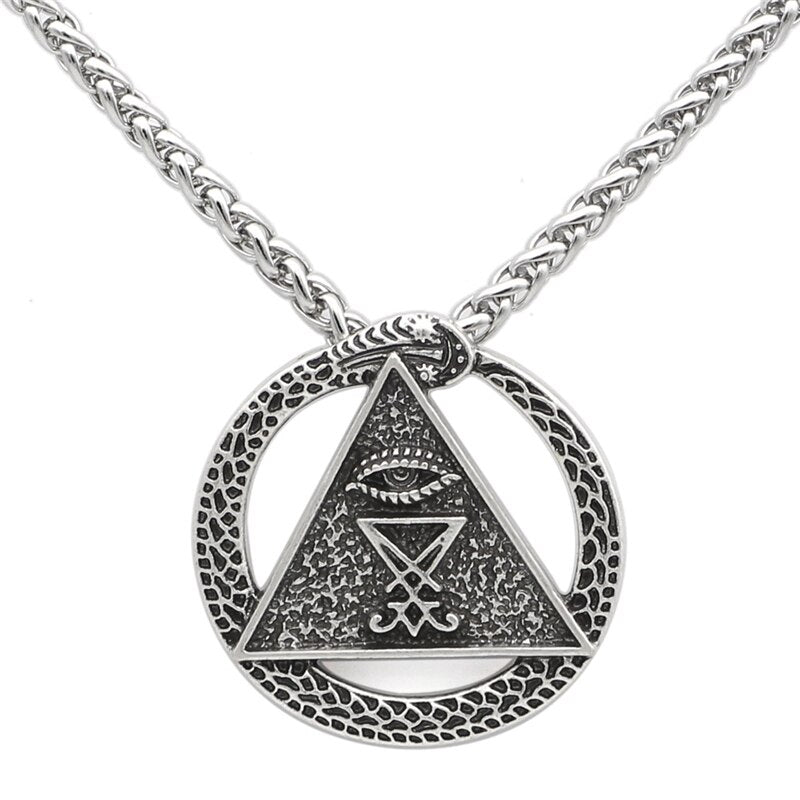 Mason Freemason Demon Eye Necklace Men Women Choker Punk Round G Pendant amulet Supernatural Vintage Jewelry Gifts