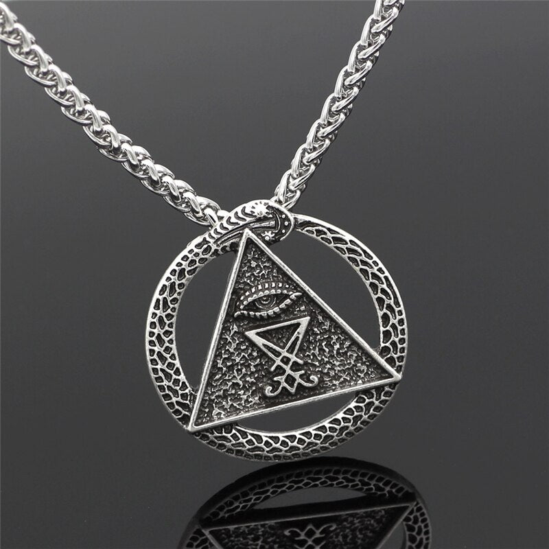 Mason Freemason Demon Eye Necklace Men Women Choker Punk Round G Pendant amulet Supernatural Vintage Jewelry Gifts