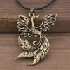 Norse Viking Amulet Phoenix Totem In the Rune Circle Nordic Fire Bird Pendant For Women Necklace Jewelry Talisman