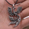 Norse Viking Amulet Phoenix Totem In the Rune Circle Nordic Fire Bird Pendant For Women Necklace Jewelry Talisman
