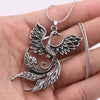 Norse Viking Amulet Phoenix Totem In the Rune Circle Nordic Fire Bird Pendant For Women Necklace Jewelry Talisman