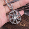 Viking Amulet Eagle Rock Necklace Pendant Falcon Kolovrat Symbol Charm Slavic Nordic Talisman Men Unisex Jewelry