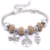 dragonfly owl Shape Crystal Charm Bracelets Beads Bracelet Women DIY Beads Brand Bracelets & Bangles Jewelry Gift
