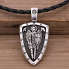 Men Viking Warrior Necklace Archangel St.Michael Protect US Saint Shield Protection Charm PRAYER Amulet Knot PENDANT