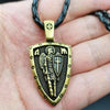 Men Viking Warrior Necklace Archangel St.Michael Protect US Saint Shield Protection Charm PRAYER Amulet Knot PENDANT