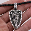Men Viking Warrior Necklace Archangel St.Michael Protect US Saint Shield Protection Charm PRAYER Amulet Knot PENDANT