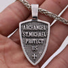 Men Viking Warrior Necklace Archangel St.Michael Protect US Saint Shield Protection Charm PRAYER Amulet Knot PENDANT