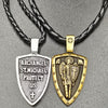 Men Viking Warrior Necklace Archangel St.Michael Protect US Saint Shield Protection Charm PRAYER Amulet Knot PENDANT