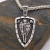 Men Viking Warrior Necklace Archangel St.Michael Protect US Saint Shield Protection Charm PRAYER Amulet Knot PENDANT