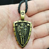 Men Viking Warrior Necklace Archangel St.Michael Protect US Saint Shield Protection Charm PRAYER Amulet Knot PENDANT